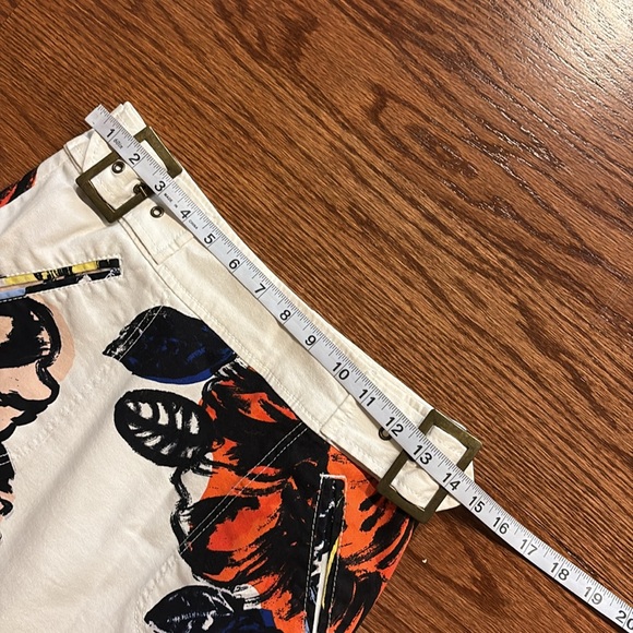Anthropologie Maeve Rodney bold floral Print Women's Skirt adjustable buckles 0 - Picture 11 of 14
